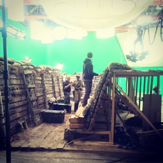 Trenches and soldiers in Chromakey Studio of R-Studios